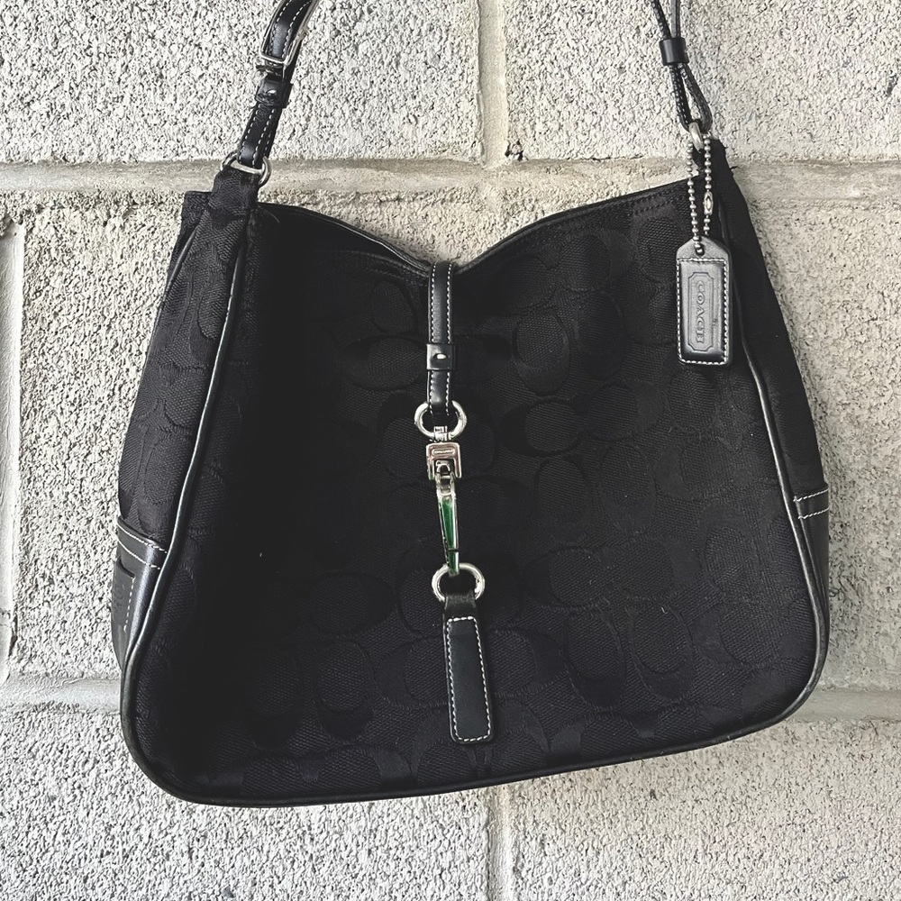 Coach Hobo Purse | black monogram vintage